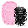 Pirate Skull Silicone Mold for Cakes, Candy, Chocolate, DIY Crafts - Variation CRR-144