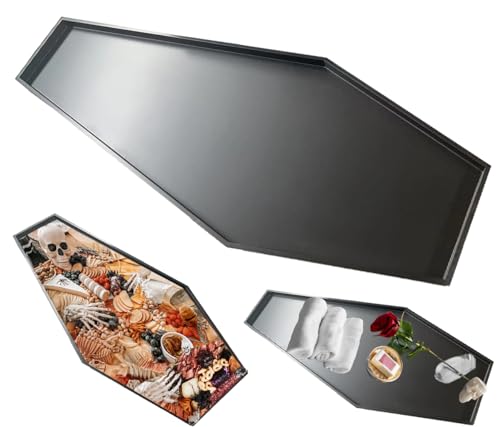 Raised Edge Halloween Coffin Charcuterie Board - 32in Large Skeleton Serving Tray