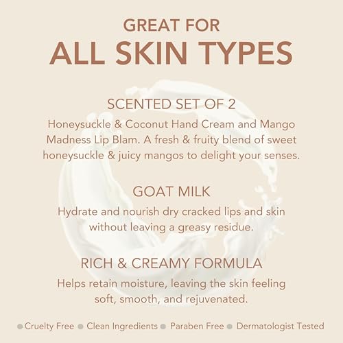Dionis Goat Milk Honeysuckle & Coconut Hand Cream and Mango Madness Lip Balm Set