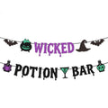 Halloween Bar Banner with Glitter Potion Icons - Pre-Strung Party Decor