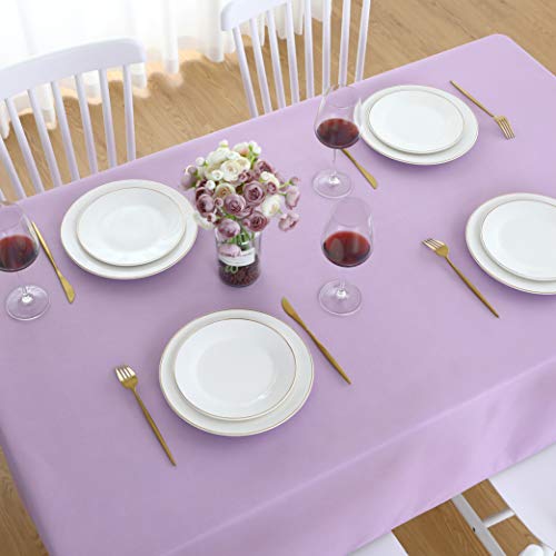 Lavender Waterproof Rectangular Tablecloth 60 x 84 Inch - Heavyweight 210 GSM Polyester