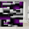 Feelyou Black Purple Shower Curtain 72x72 Inches with Hooks, Waterproof Polyester