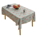 Rectangular Floral Tablecloth 60x84 Inch Light Green Waterproof Spill-Proof Dining Cover