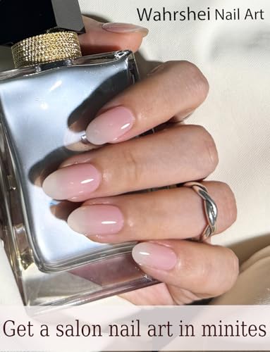 Pink Ombre Gel Nail Strips No UV, Long Lasting Nail Wraps - 22 Sheets with Prep & File