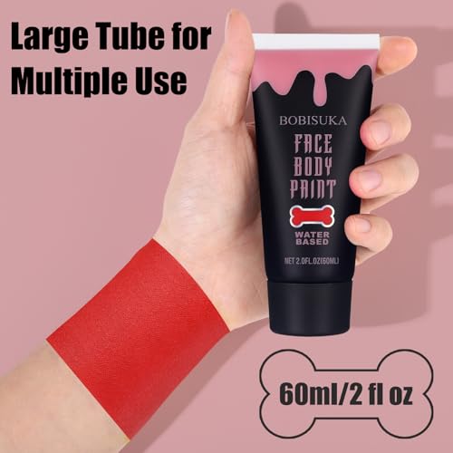 Red Face & Body Paint - Water-Based, Non-Toxic Halloween, Cosplay & Art Makeup