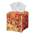 Fall Maple Leaf Leather Tissue Box Cover for Living Room & Bathroom - Easy to Install, Washable