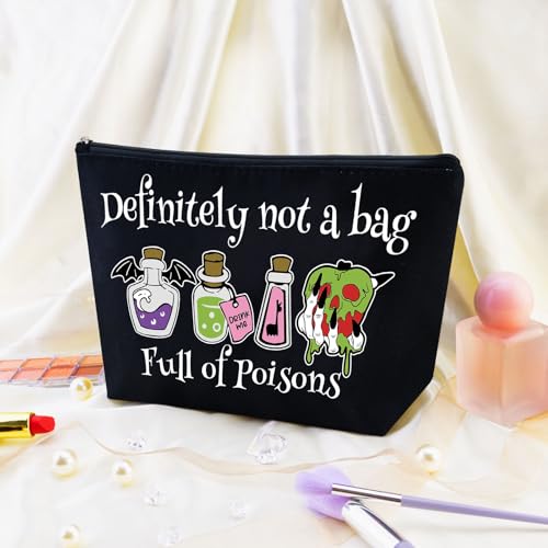 Witchy Makeup Bag for Women - Black Poisons Gothic Witch Gift