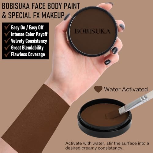 Brown Face & Body Paint Kit for Halloween Werewolf Costume - Water-Based, Non-Toxic