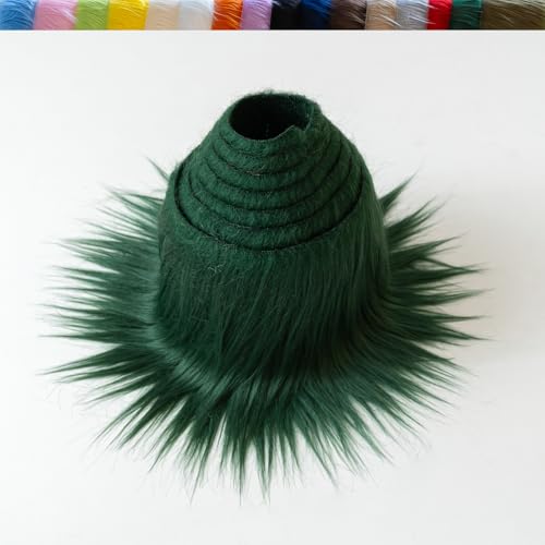 Faux Fur Fabric Precut Fluffy Fuzzy Craft Strips - Forest Green 36 x 62 Inch