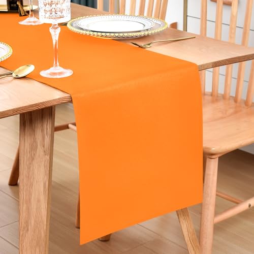 Farmhouse Orange Table Runner 12x90 Inch Dining Decor - Wolkemer