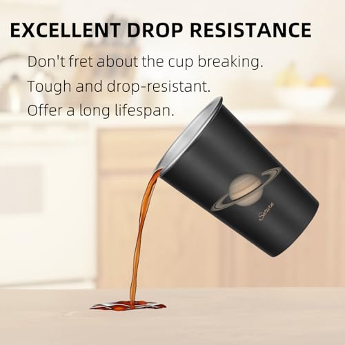 9 Pack 16 oz Stainless Steel Space-Themed Drinking Cups - Unbreakable & Reusable