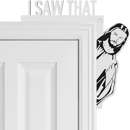 White Creative Door Corner Decor - Funny I Saw That Door Hanger 8x8 in