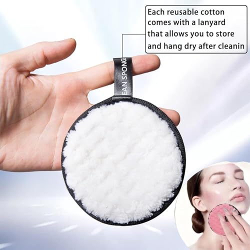 Reusable Microfiber Makeup Remover Pads 4-Pack for All Skin Types