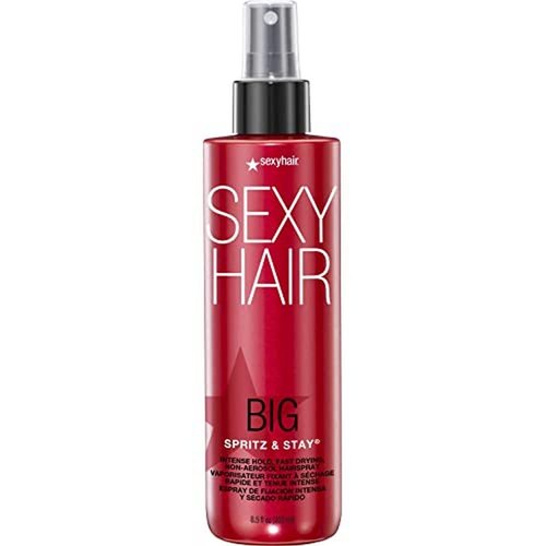 SexyHair Big Spritz & Stay Hairspray - Intense Hold & Shine, 8.5 Oz, Fast Drying for All Hair Types