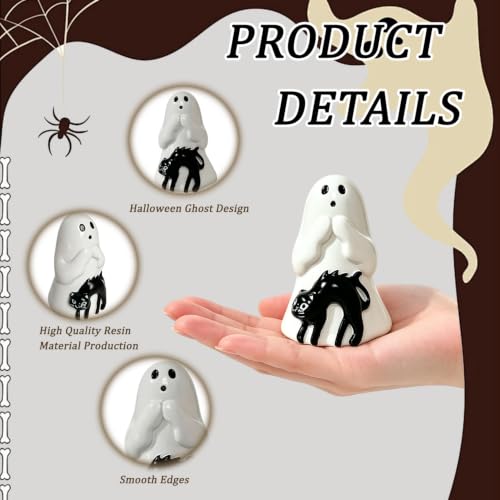 Halloween Ghost Figurine Cute Cat Spooky Resin Statue - Style 21