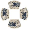 Navy Blue Pumpkin Fall Wedge Placemats Set of 4 - 12 x 18 Inches