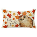 Fall Owl Bird Lumbar Throw Pillow Cover 12x20 - Autumn Decor Variation of THIS listing: Fall Owl / 20" x 12"