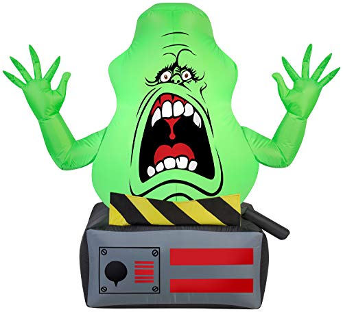 Inflatable Ghostbusters Slimer Ghost on Ghost Trap Yard Decor - 3.5 ft
