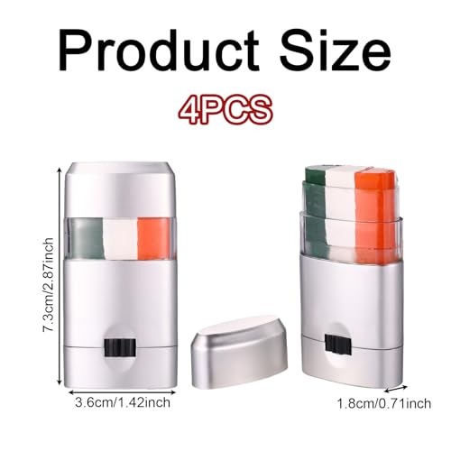 Face Paint Sticks Set - Green White Orange for Sports Events & Festivals - 4 Pack