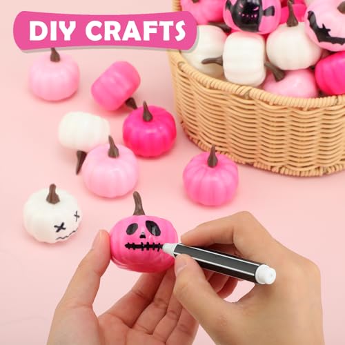 Pink Series Mini Foam Pumpkin Ornaments - Fall Decor, 48 Pieces