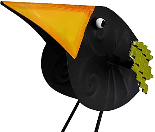 Fall Decor Metal Crow Figurines Set of 3 - Halloween Thanksgiving Autumn Table Decorations