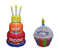 Birthday Party Decorations Bundle with Inflatable Cake & Cupcake Lights - Indoor Outdoor