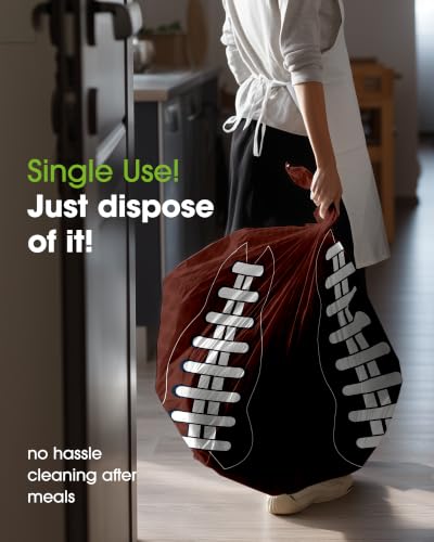 Football Plastic Tablecloth 54x108 Inch - Disposables for Rectangle Tables - 8 Pack