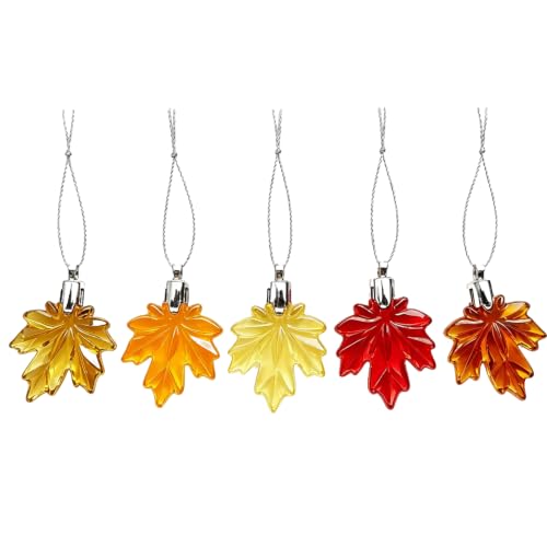Autumn Maple Leaf Ornaments Set - 40 Fall Hanging Decorations for Thanksgiving & Halloween