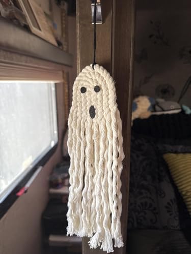 10 Inch Handmade Cute Ghost Halloween Decor - Indoor & Outdoor Hanging Ornament - 1 PC
