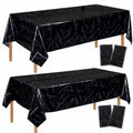 Demon Hunters Birthday Party Tablecloth - Black, Iridescent K-pop Decor, 108x54 Inches