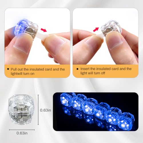 Blue Mini Diamond LED Lights Waterproof Battery Operated - 24 PCS