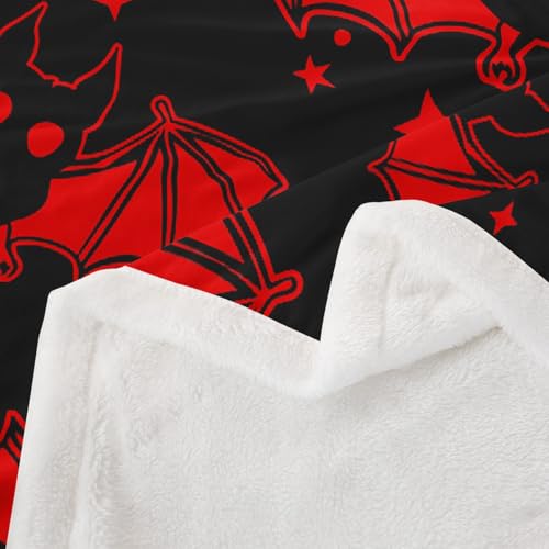 Halloween Bat Throw Blanket - Galaxy Glitter Stars Kids Twin 60x80 - Multi 43