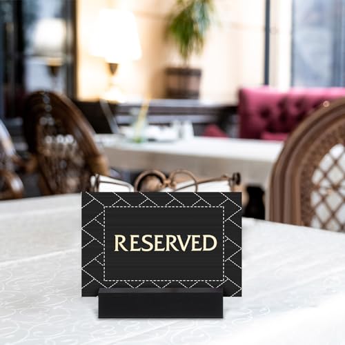 Acrylic Black Place Card Holders 4.6 x 1.1 Inch - Pack of 3 - Wedding & Event Table Sign Stands