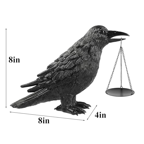 Gothic Raven Candle Holder - Black 1 Halloween & Gothic Decor, Tealight & Small Light Fixture