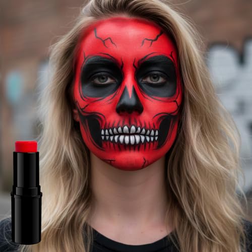 Red Oil-Based Face Paint Stick Full Coverage Waterproof Stage Makeup - #03 Red