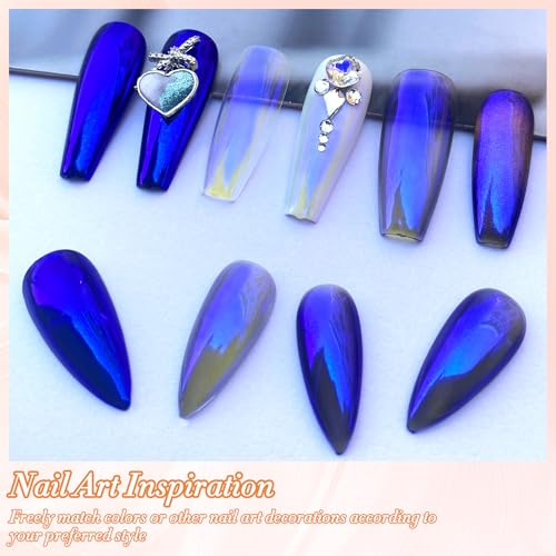 Galactic Dream Unicorn Chrome Nail Powder - Mermaid Aurora Mirror Effect