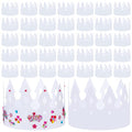 Kids White Paper Crowns for DIY Party Hats - 200 Pack