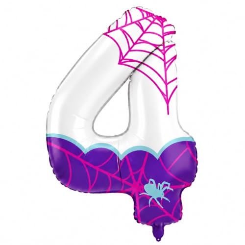 Purple Spider 4 Balloon - 40 Inch Birthday Party Decorations with Variation 25