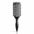 Skiennix Curl Defining Brush - Vented Detangling Tool for Curly Hair | Lightweight & Curved Design (Black)