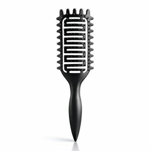 Skiennix Curl Defining Brush - Vented Detangling Tool for Curly Hair | Lightweight & Curved Design (Black)