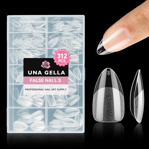 Short Almond Gel Nail Tips A0 - Almond Shape, 312pcs, Deep Matte Finish