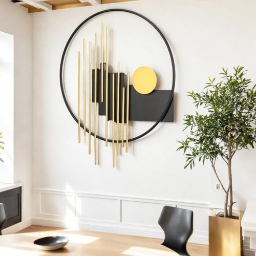 Large Geometric Metal Wall Sculpture 23.2''x19.7'' Modern Circular Wall Art for Bedroom Living Room Decor Variation of THIS listing