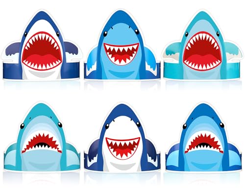 30Pcs Ocean Animal Shark Party Hats Sea Creatures Birthday Crowns