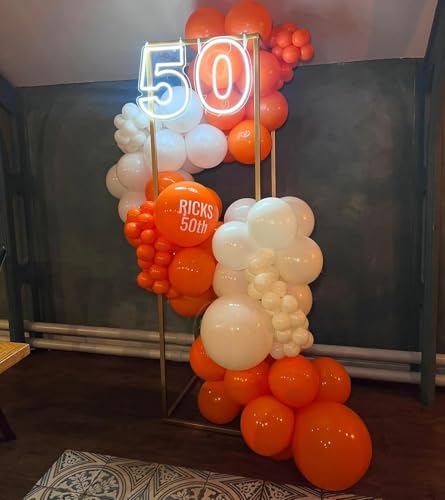 Orange and White Balloon Arch Kit - 144 pcs for Party Decorations