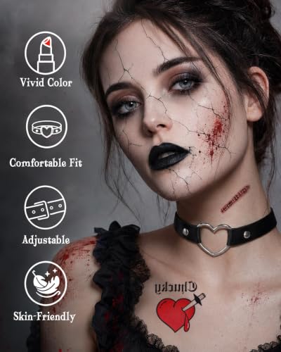 Halloween Horror Bride Makeup Kit with Fake Blood & Lipstick - Gothic Costume Set