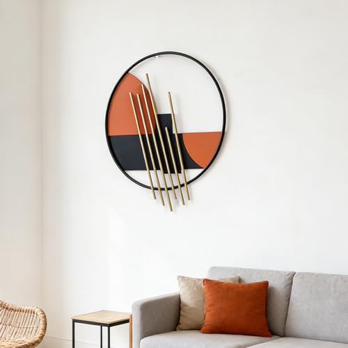 Large 3D Metal Wall Decor - Geometric Circular Wall Sculpture for Bedroom Living Room - 22.4"H x 19.7"W - Modern Luxury Wall Art - Variation of THIS listing