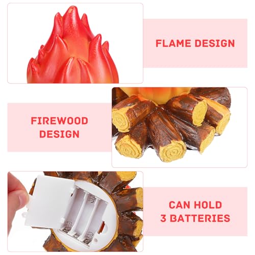 Artificial Campfire Night Light - Realistic Flame Effect Decorative LED Lamp