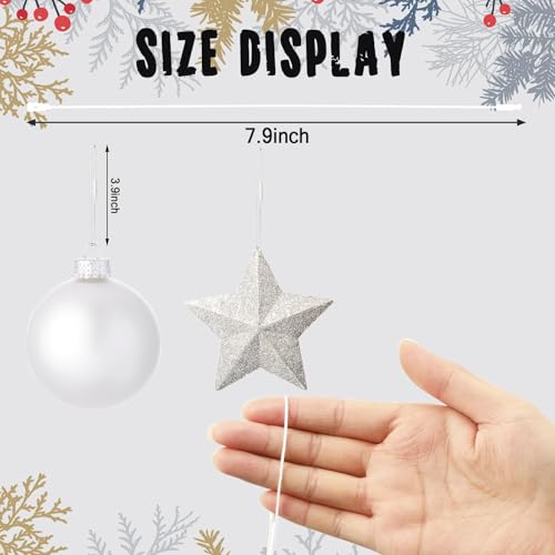 White Halloween Ornament Hooks Set - 600 Pack Snap Hangers for Decorations