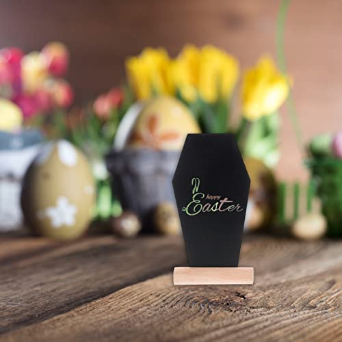 Mini Chalkboard Signs Tombstone Shape Set for Halloween Party Decorations - 4 Pieces