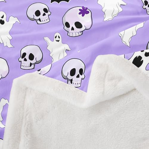 Baby Skeleton Halloween Blanket Cartoon Ghost Spooky Throw 30x40 Inches - Multi 45